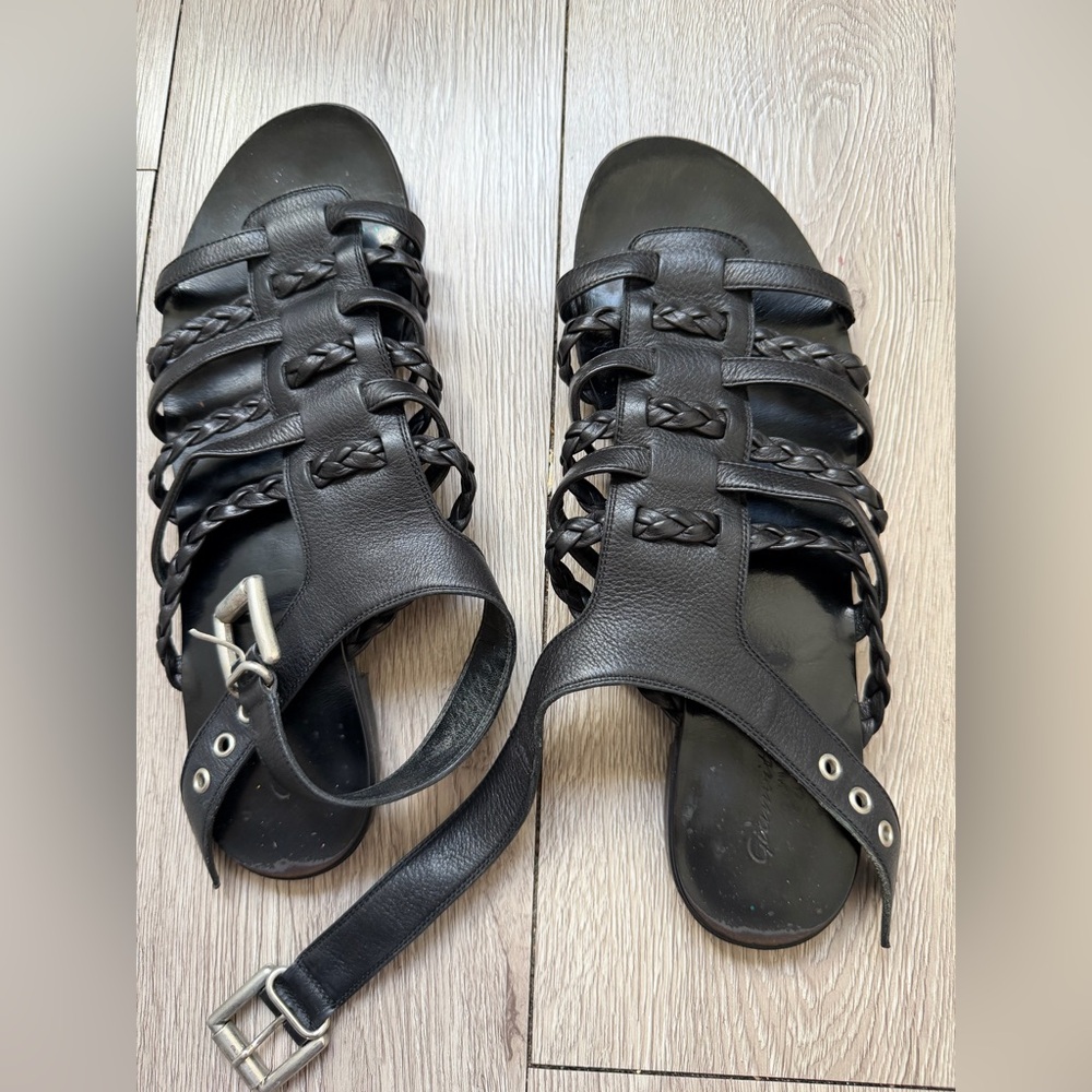 gianvito rossi black leather gladiator sandals 39.5 - Picture 2 of 6